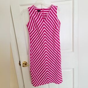 Talbots Pink and White Striped Dress XS